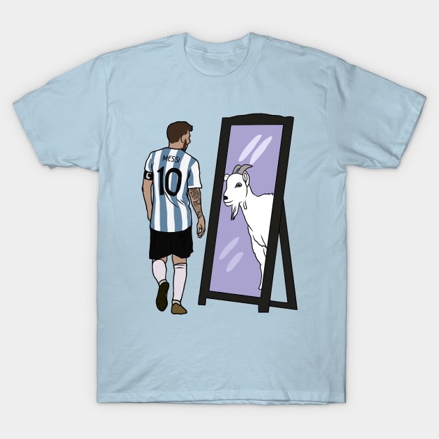 Leo Messi Mirror GOAT T-Shirt by rattraptees